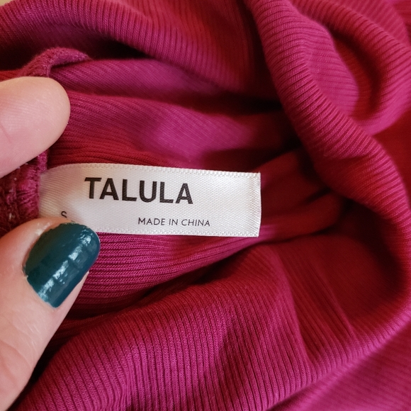 Aritzia Talula Fuchsia Ribbed Turtleneck - Picture 5 of 11